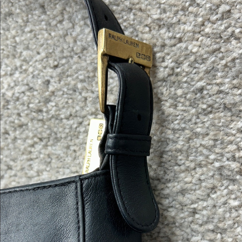 Vintage Ralph Lauren Black Leather Tanner Shoulder Bag - Picture 2 of 16